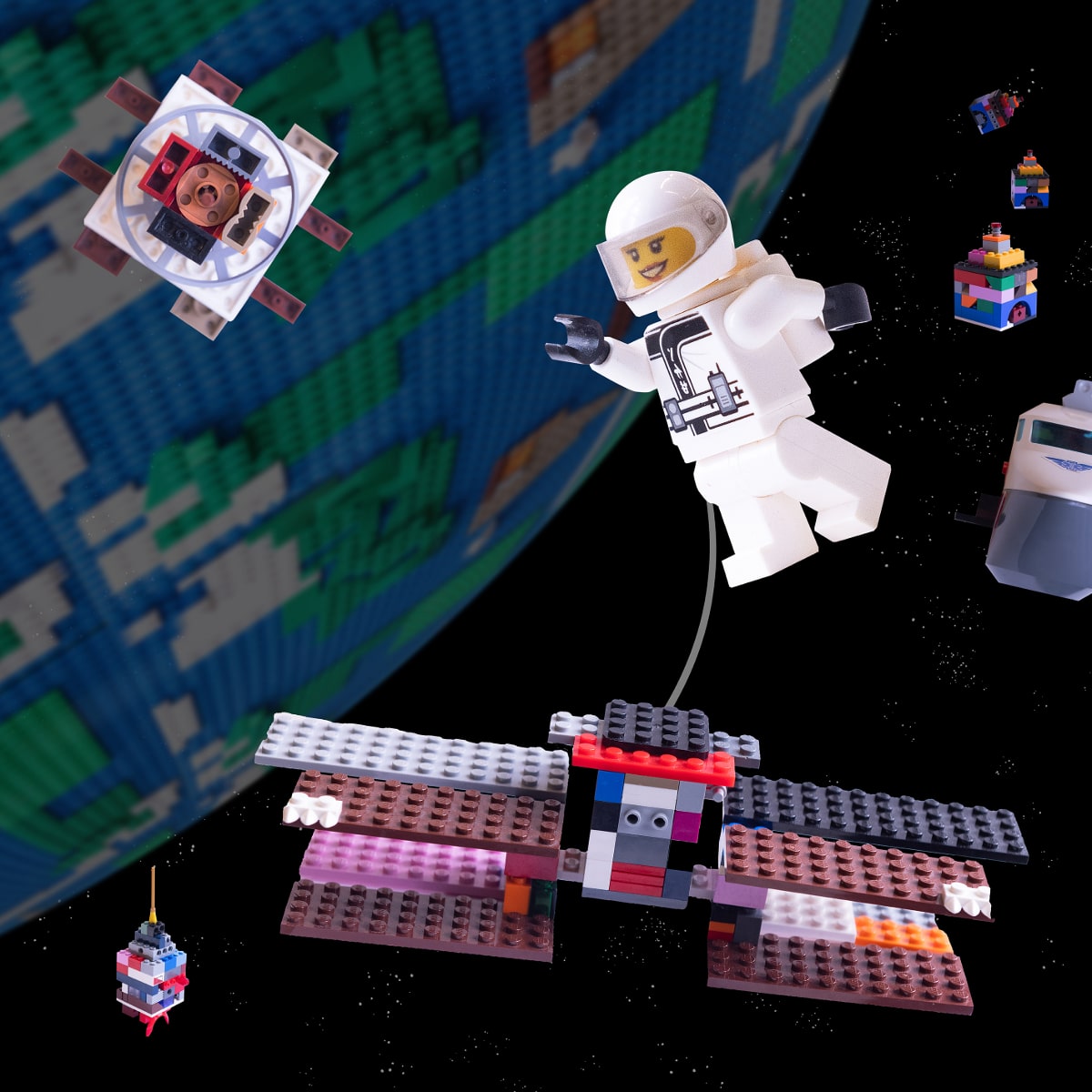 image d'illustration de briques Lego dans l'espace